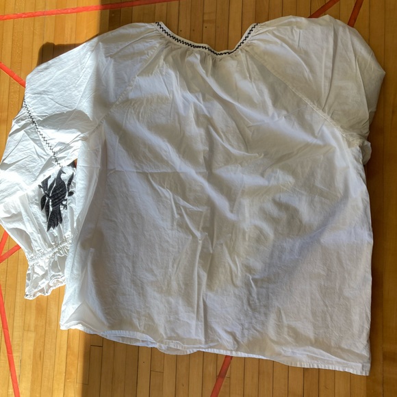 Joie Large Womens Embroidered Peasant Pullover Blouse, Style - Picture 8 of 9